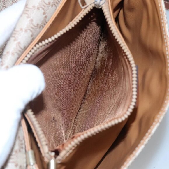 CELINE Macadam Canvas Shoulder Bag PVC Beige Gold Auth bs24047 - Picture 11 of 16